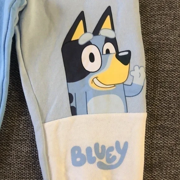 BLUEY Moose Toddler Boy Bluey Sweatshirt Pullover Sweatpants Set Blue Cream 3T - Picture 13 of 17